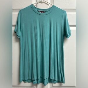 Johnny Was Teal Spandex Short Sleeve Tee